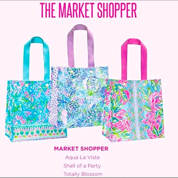 Lilly Pulitzer Market Tote Shell Of A Party - Picture 5 of 16
